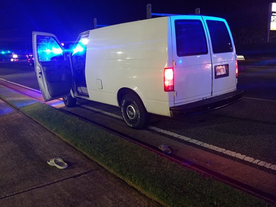 When the suspect ran, he left his flip flops behind